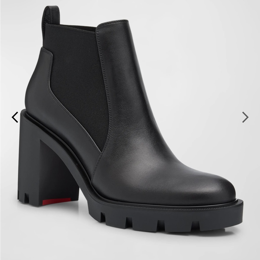 Christian Louboutin women’s 70mm Marchacroche Leather Chelsea Booties 38 boots - Picture 3 of 16
